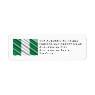 NIGERIA FLAG Customised Return Address Label