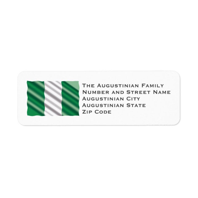NIGERIA FLAG Customised Return Address Label (Front)