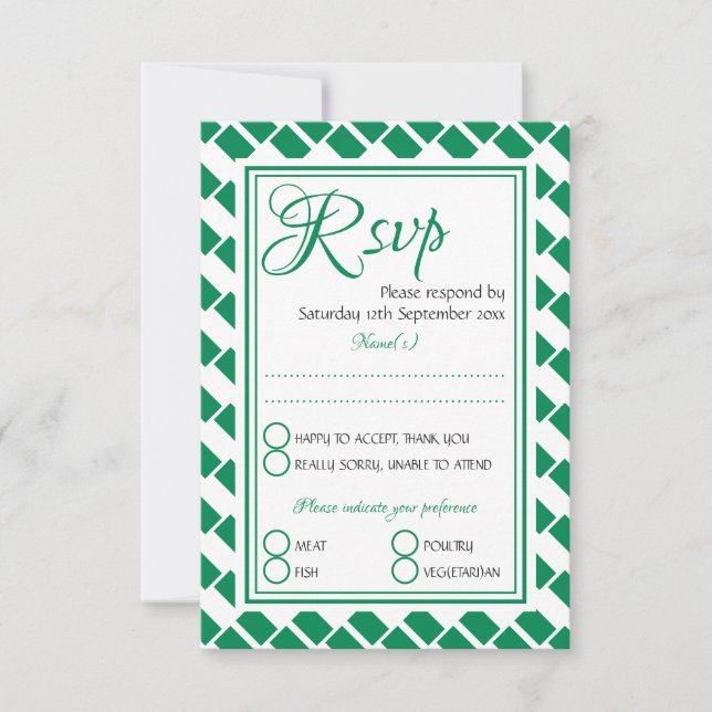 NIGERIA FLAG Customised Scripture Stylish Wedding RSVP Card (Front)
