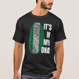Nigeria Flag Dna Fingerprint Black History Month T-Shirt