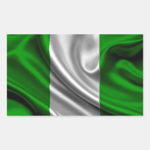 Nigeria Flag Fabric Rectangular Sticker