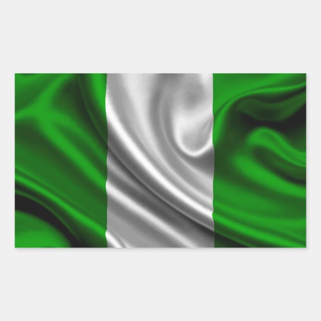 Nigeria Flag Fabric Rectangular Sticker (Front)