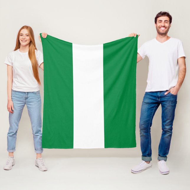 Nigeria flag fleece blanket (In Situ)