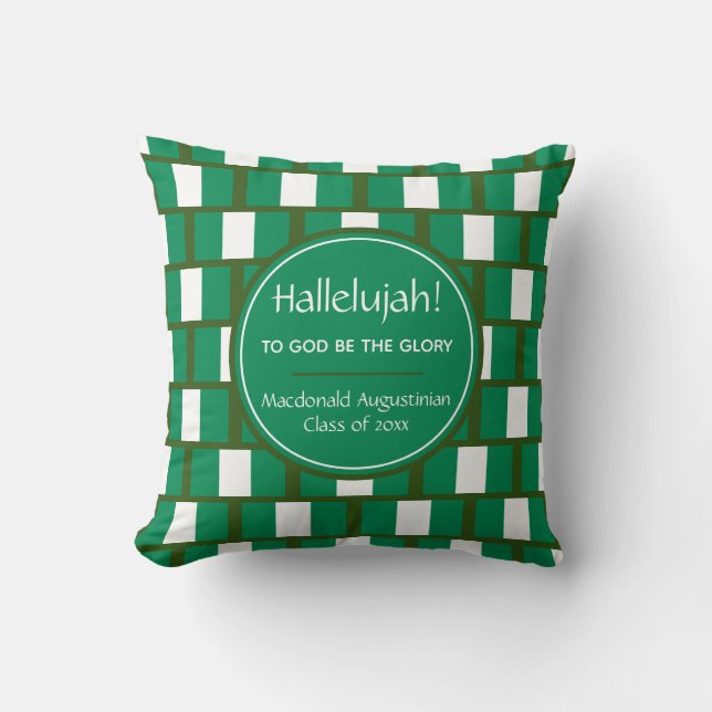 NIGERIA FLAG Graduate Custom HALLELUJAH Keepsake Cushion (Front)