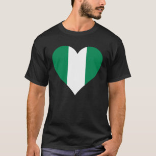 Nigeria Flag Heart Nigeria Love Nigeria T-Shirt