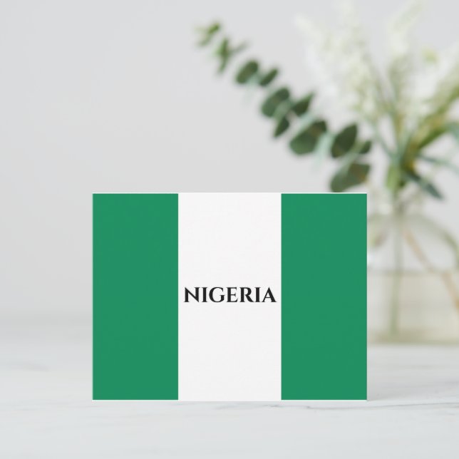 Nigeria Flag Holiday Postcard (Standing Front)