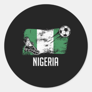 Nigeria Flag Jersey Nigerian Soccer Team Nigerian Classic Round Sticker