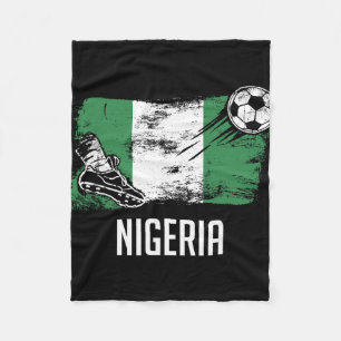 Nigeria Flag Jersey Nigerian Soccer Team Nigerian Fleece Blanket