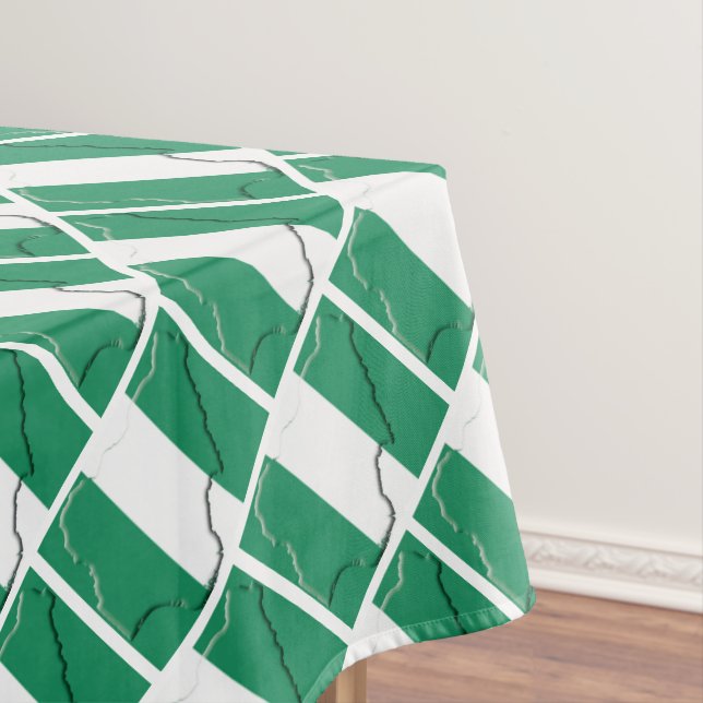 NIGERIA Flag Map Stylish Patriotic Geometric Tablecloth (In Situ)