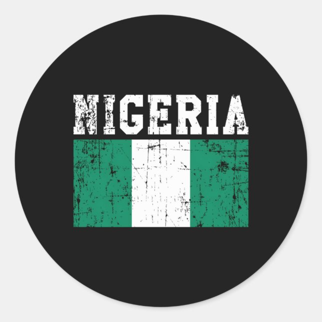 Nigeria Flag Nigerian Roots Classic Round Sticker (Front)