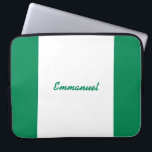 Nigeria flag sleeve<br><div class="desc">Neoprene Laptop Sleeve 15 inch with Nigerian flag and name template</div>