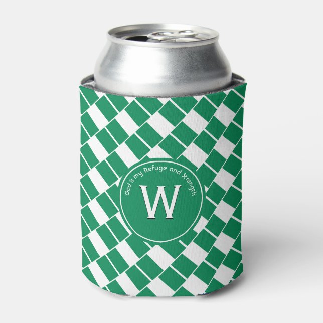 NIGERIA FLAG Stylish Customised Monogram Nigerian Can Cooler (Can Front)