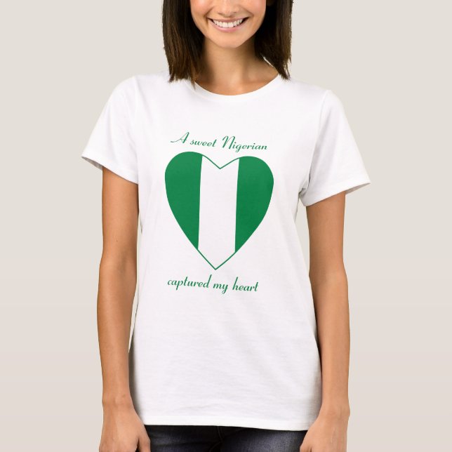 Nigeria Flag Sweetheart T-Shirt (Front)