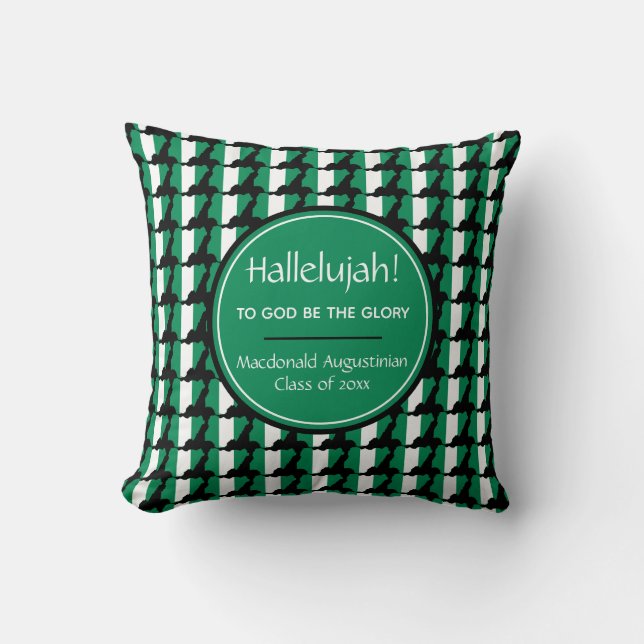 NIGERIA Graduate Custom HALLELUJAH Keepsake GREEN Cushion (Front)