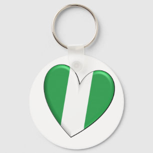 Nigeria Heart Flag Keychain