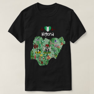 Nigeria heritage map shirt - Nigeria pride T-shirt