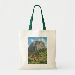 Nigeria Illustration Travel Art Vintage Tote Bag