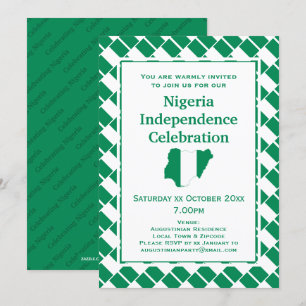 NIGERIA INDEPENDENCE CELEBRATION Nigerian Flag Invitation