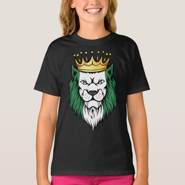Nigeria  Lion King Flag T-Shirt (Front)