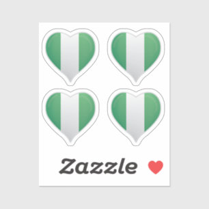 Nigeria love flag pride heart sticker