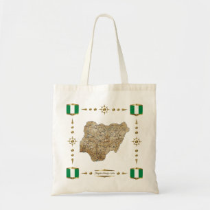 Nigeria Map + Flags Bag