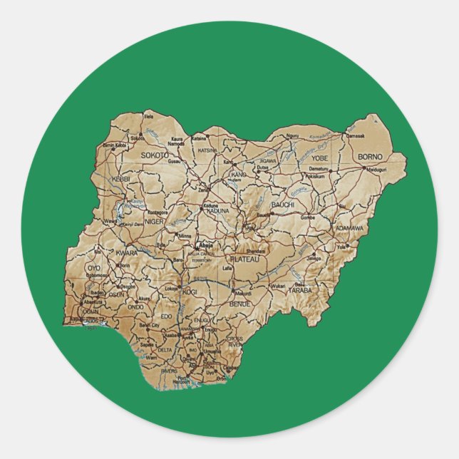 Nigeria Map Sticker (Front)