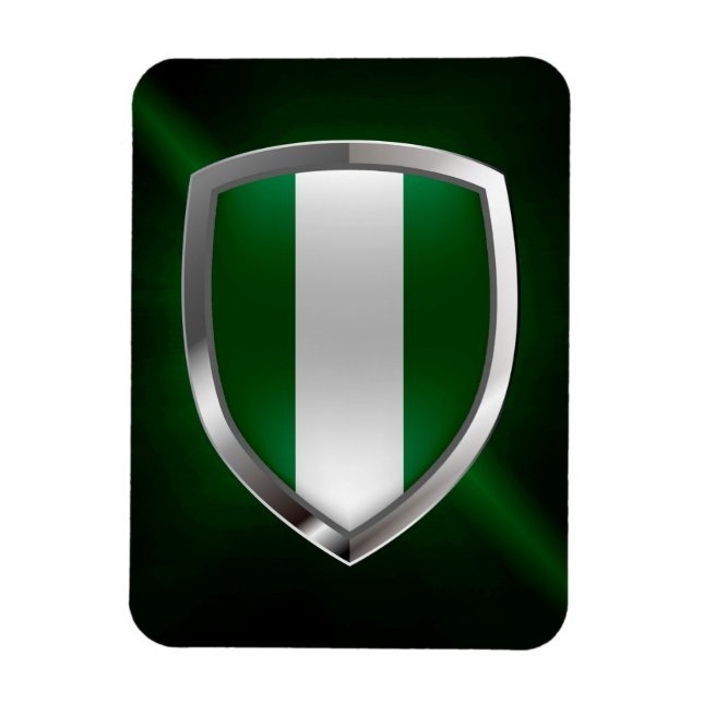 Nigeria Metallic Emblem Magnet (Vertical)