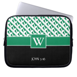 NIGERIA Monogram Christian GREEN Laptop Laptop Sleeve