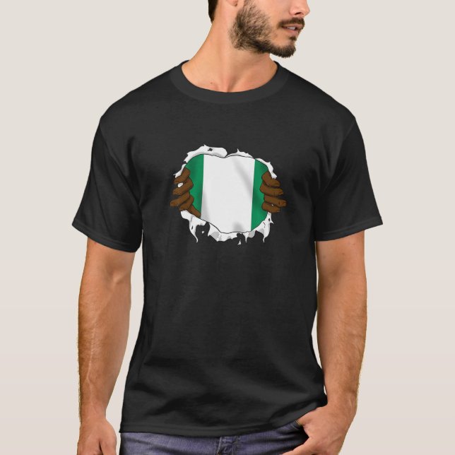 Nigeria Nigerian Africa Proud Heart Love Hands Pre T-Shirt (Front)