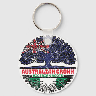 Nigeria Nigerian Australian Australia Tree Roots Key Ring