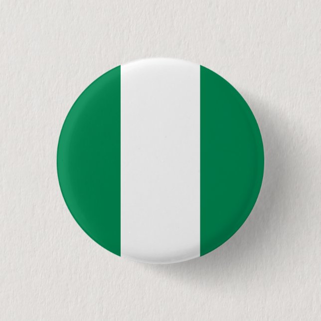 Nigeria (Nigerian) Flag 3 Cm Round Badge (Front)