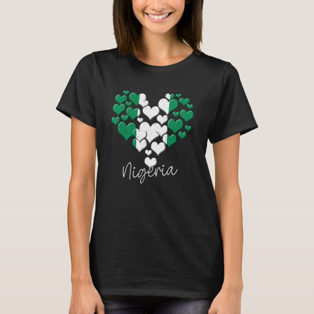 Nigeria Nigerian Flag Africa Proud Heart Love T-Shirt (Front)