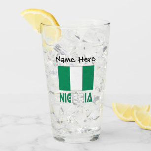 Nigeria Nigerian Flag Black Personalisation Glass