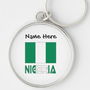 Nigeria Nigerian Flag Black Personalisation Key Ring