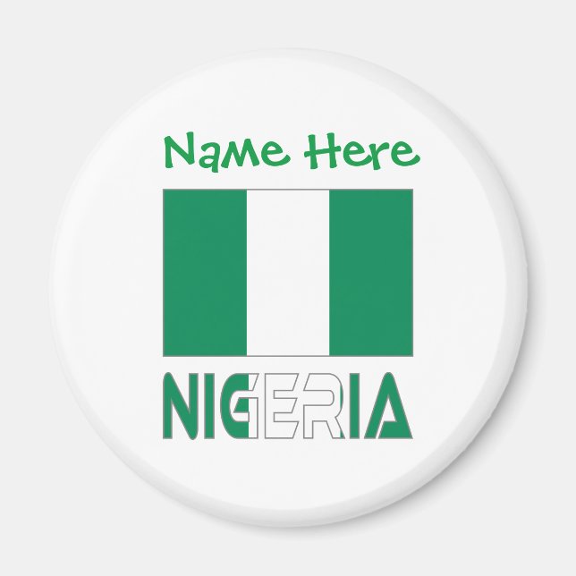 Nigeria Nigerian Flag Green Personalisation  Magnet (Front)