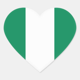 Nigeria (Nigerian) Flag Heart Sticker