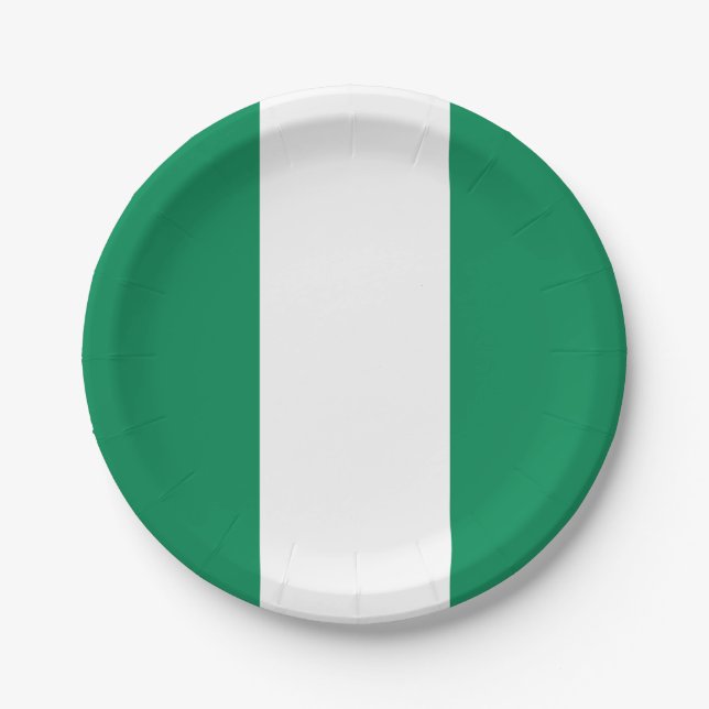 Nigeria (Nigerian) Flag Paper Plate (Front)