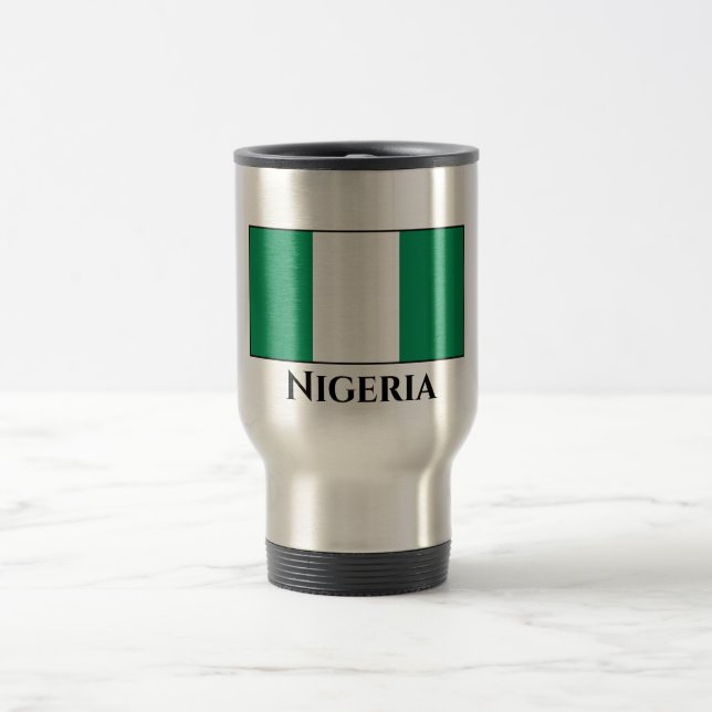 Nigeria (Nigerian) Flag Travel Mug (Center)