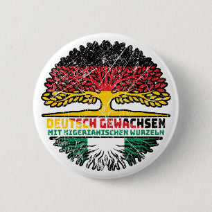 Nigeria Nigerianisch Deutsch Deutschland Baum 6 Cm Round Badge