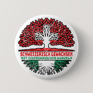 Nigeria Nigerianisch Schweizer Schweiz Baum Wurzel 6 Cm Round Badge