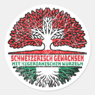 Nigeria Nigerianisch Schweizer Schweiz Baum Wurzel Classic Round Sticker