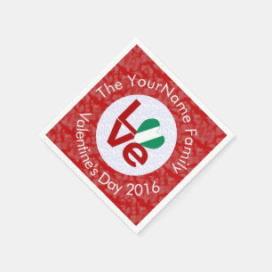 Nigeria Red LOVE Flag Personalised  Napkin