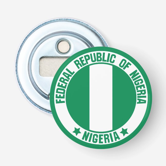 Nigeria Round Emblem Bottle Opener (Front)