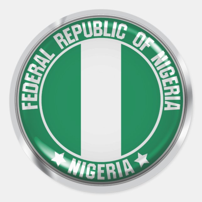 Nigeria Round Emblem Classic Round Sticker (Front)