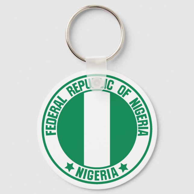 Nigeria Round Emblem Key Ring (Front)