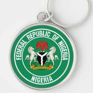 Nigeria Round Emblem Key Ring