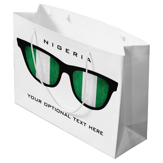 Nigeria Shades custom text & colour gift bag (Back Angled)