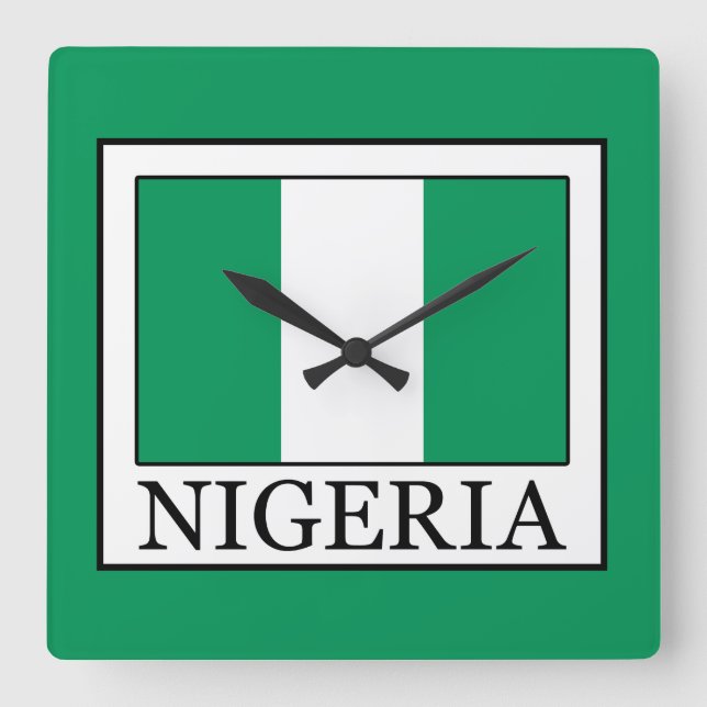 Nigeria Square Wall Clock (Front)