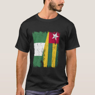Nigeria Togo Half Flag Nigerian Togolese Roots T-Shirt
