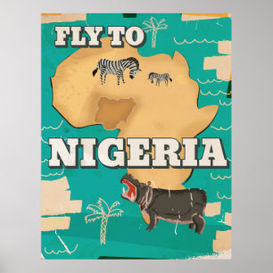 Nigeria Vintage Travel poster